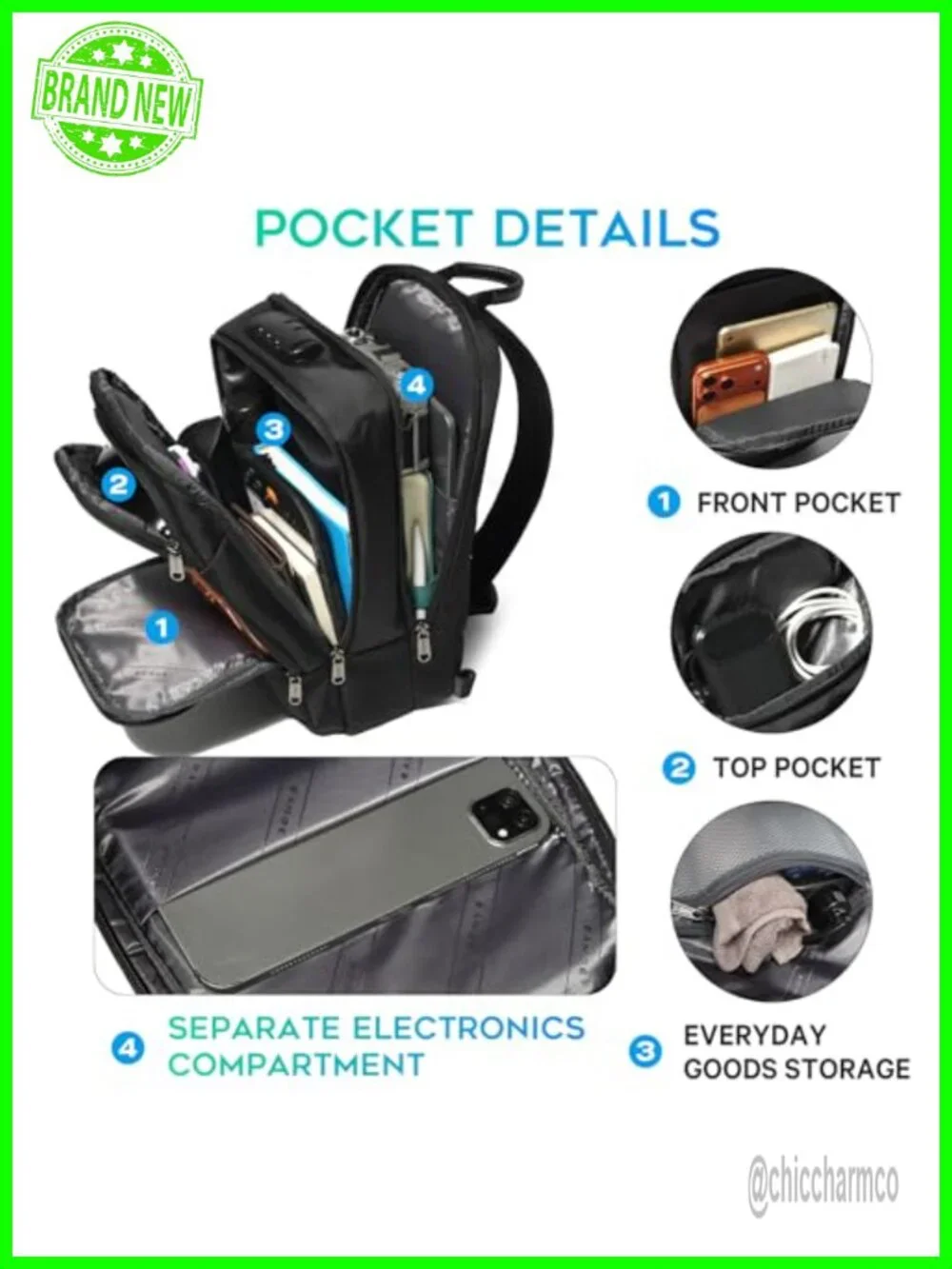 Anti Theft Sling Bag Crossbody Daypack Backpack Waterproof Oxford